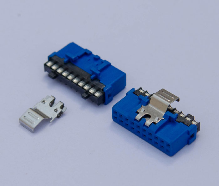 U3-050 USB 3.0 IDC 20F 焊线 带弹片
